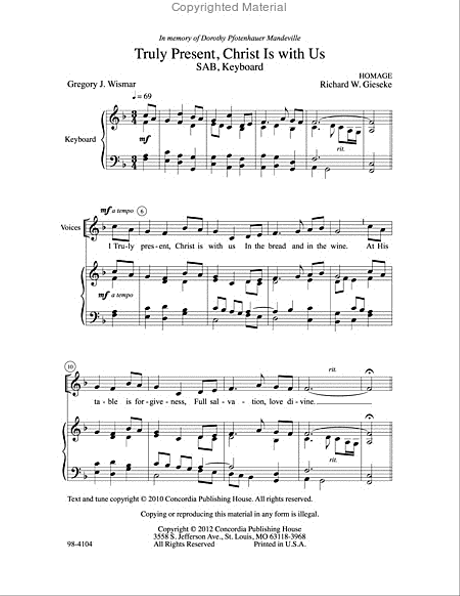 Truly Present, Christ Is with Us Choir scores gallery preview page 2