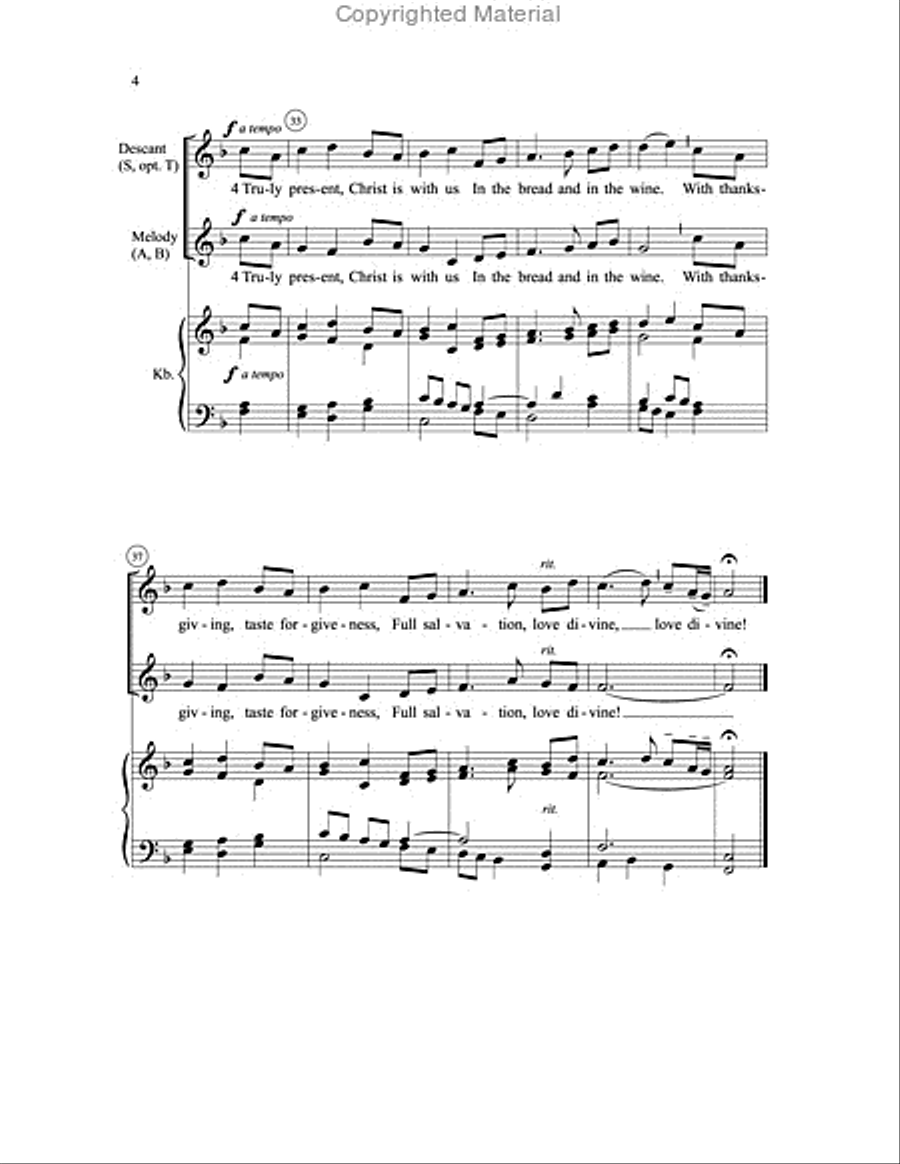 Truly Present, Christ Is with Us Choir scores gallery preview page 4
