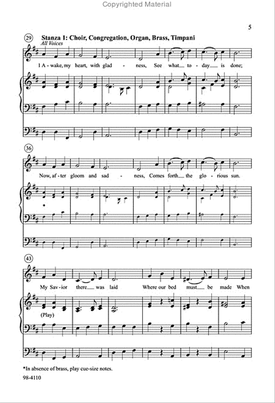 Awake, My Heart, with Gladness (Hildebrand) Choir scores gallery preview page 4