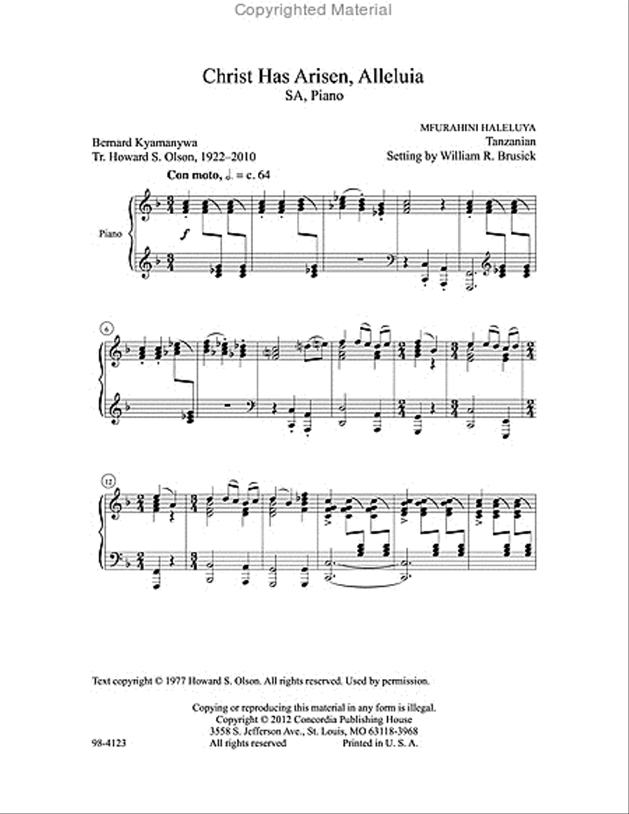Christ Has Arisen, Alleluia Choir scores gallery preview page 2