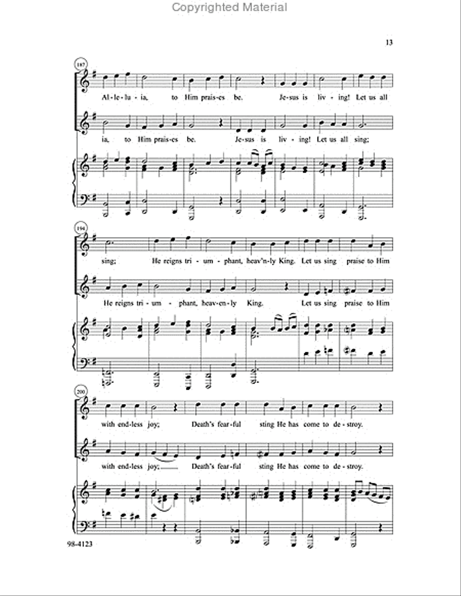 Christ Has Arisen, Alleluia Choir scores gallery preview page 12