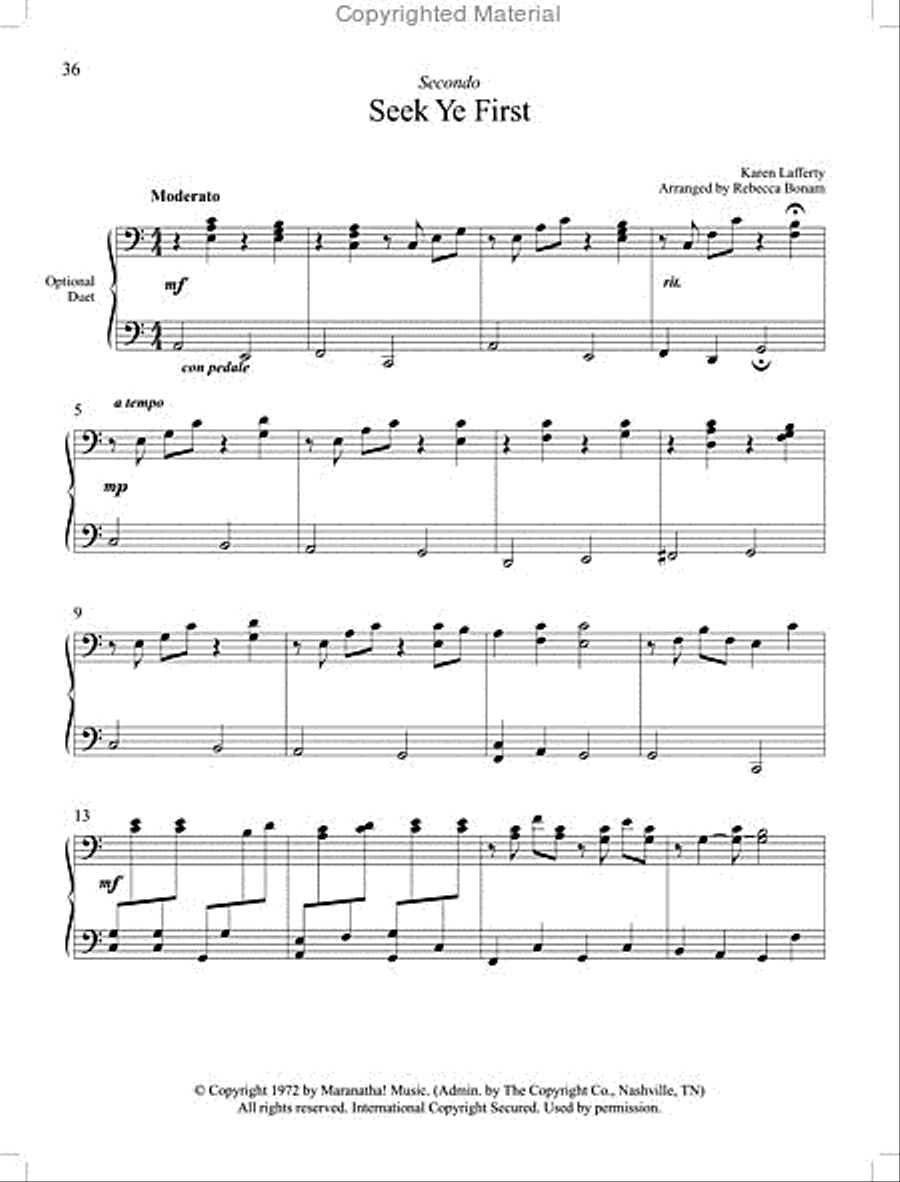 Seek Ye First Seek Ye First Easy Piano scores gallery preview page 17