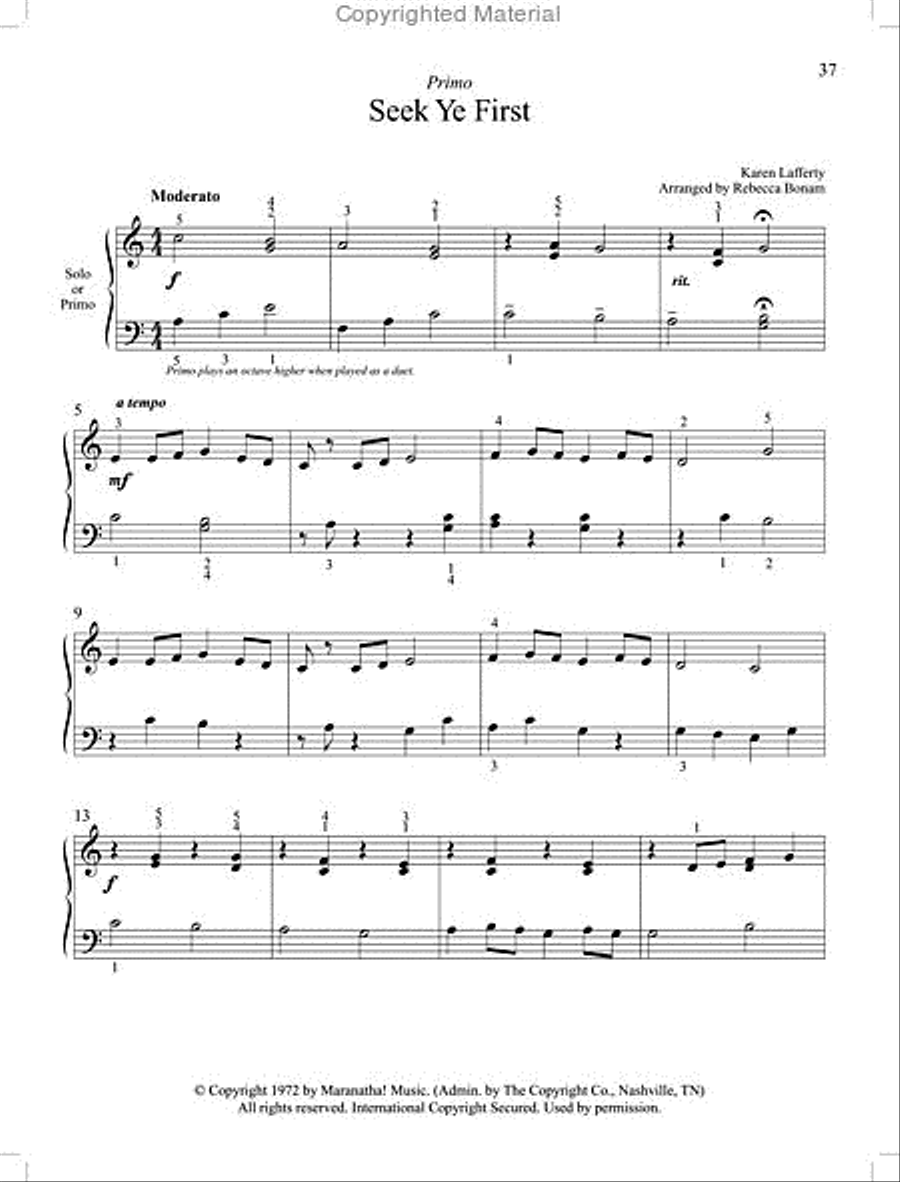 Seek Ye First Seek Ye First Easy Piano scores gallery preview page 18