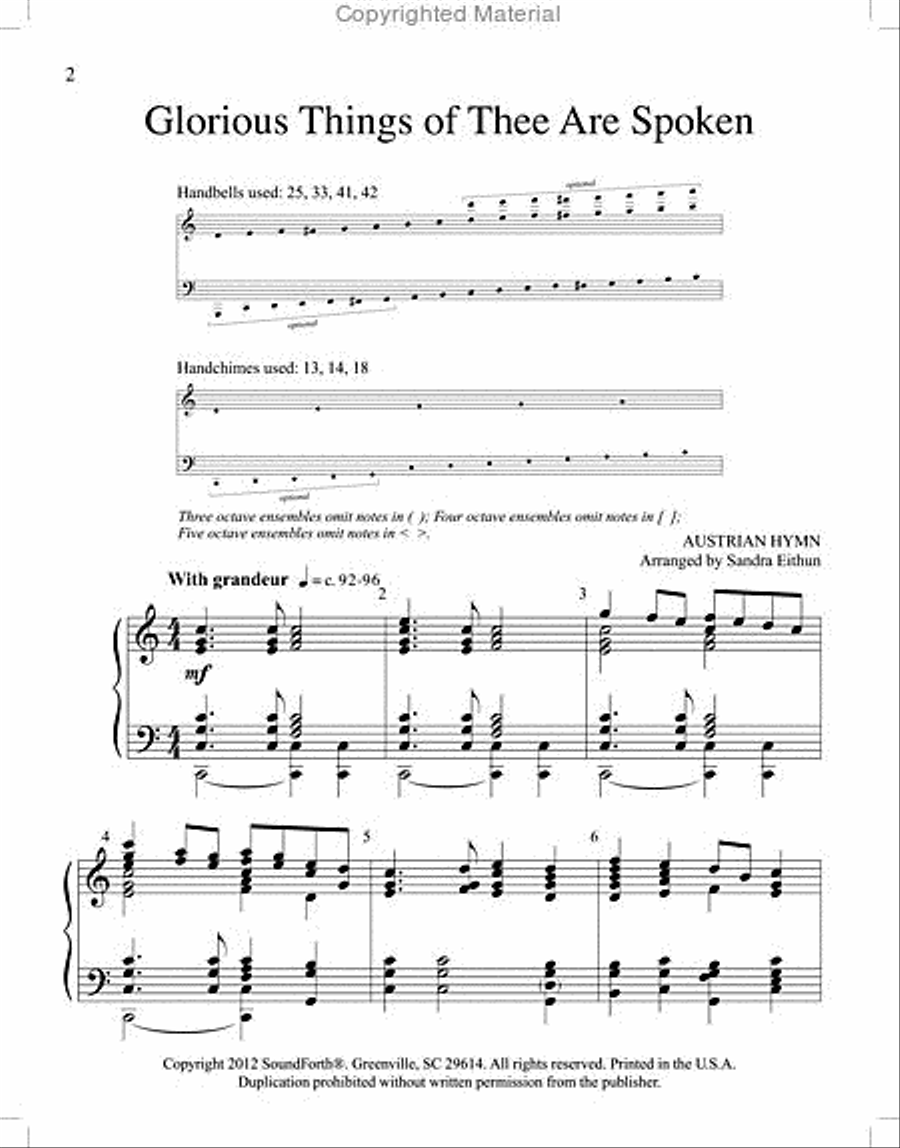 Glorious Things of Thee Are Spoken 5-Octaves scores gallery preview page 3