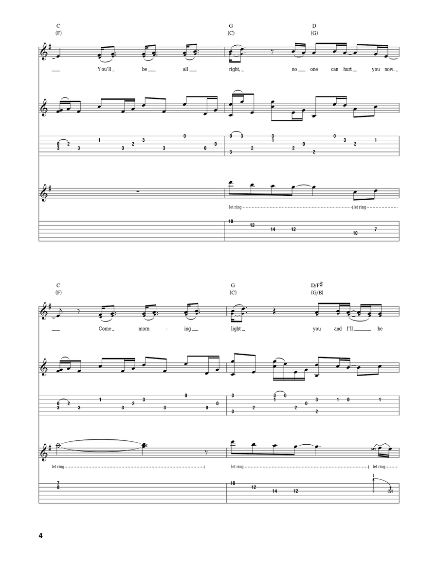 Safe & Sound (feat. The Civil Wars) (from The Hunger Games) Acoustic Guitar scores gallery preview page 4