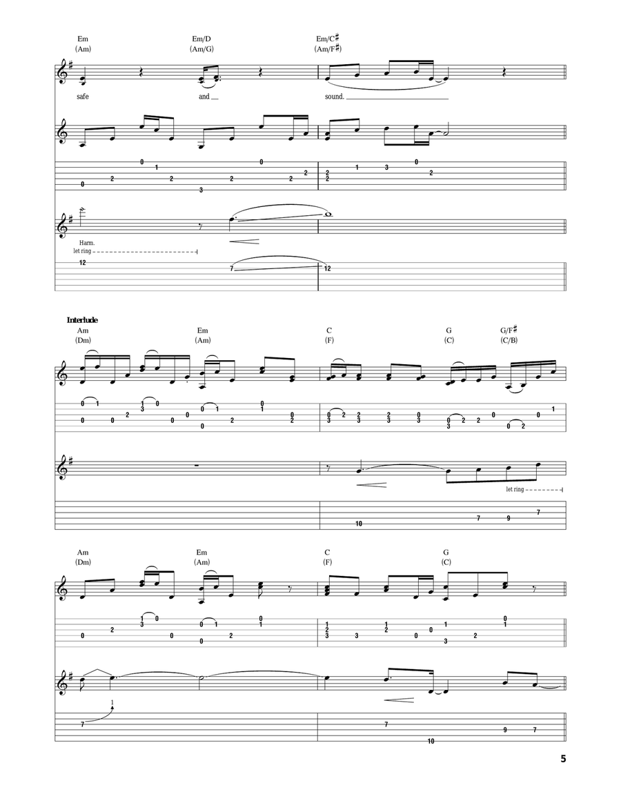 Safe & Sound (feat. The Civil Wars) (from The Hunger Games) Acoustic Guitar scores gallery preview page 5