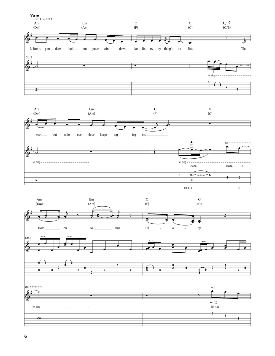 Safe & Sound (feat. The Civil Wars) (from The Hunger Games) Acoustic Guitar scores gallery preview page 6