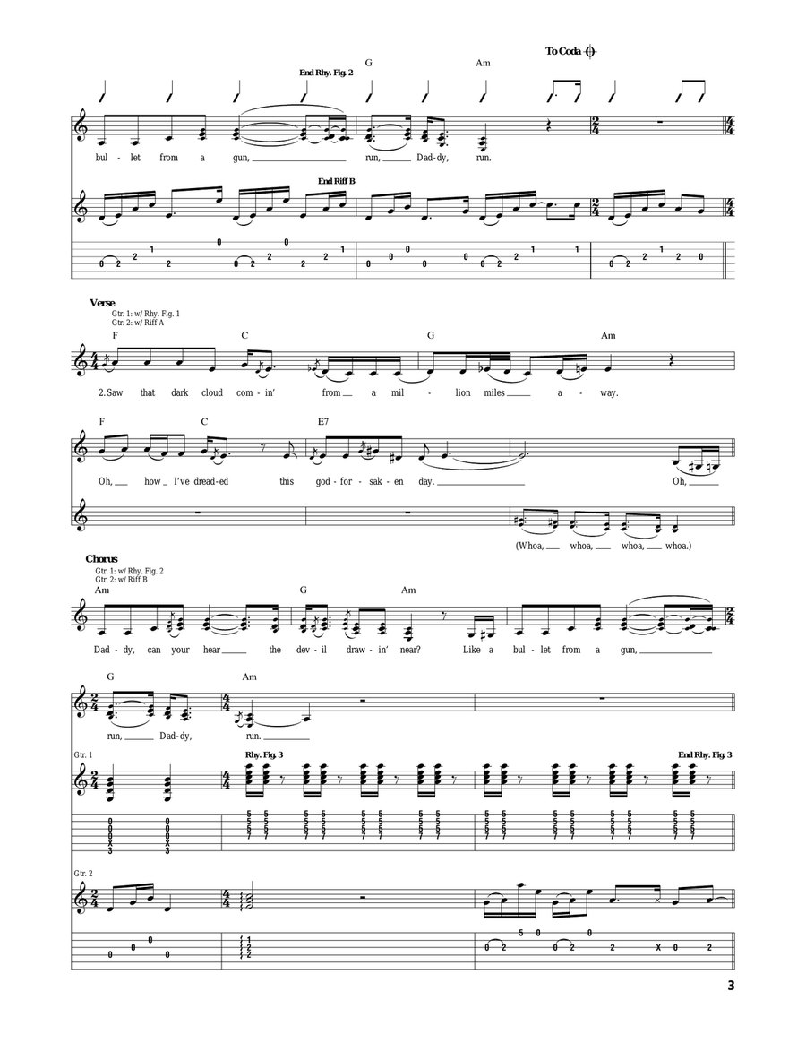 Run Daddy Run Run Daddy Run Acoustic Guitar scores gallery preview page 3