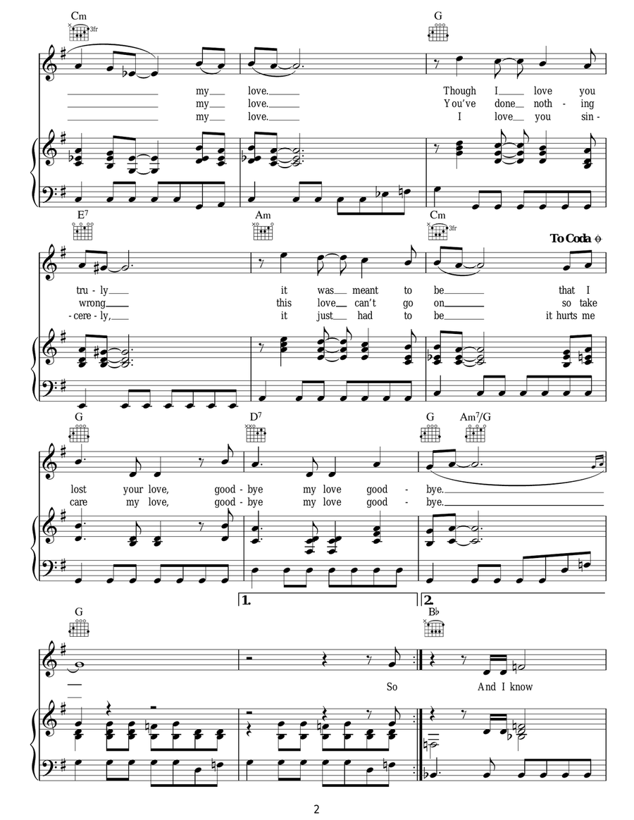 Goodbye My Love Goodbye My Love Acoustic Guitar scores gallery preview page 2