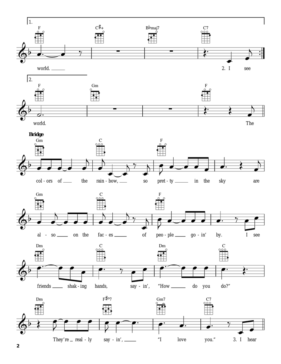 What A Wonderful World What A Wonderful World Ukulele scores gallery preview page 2