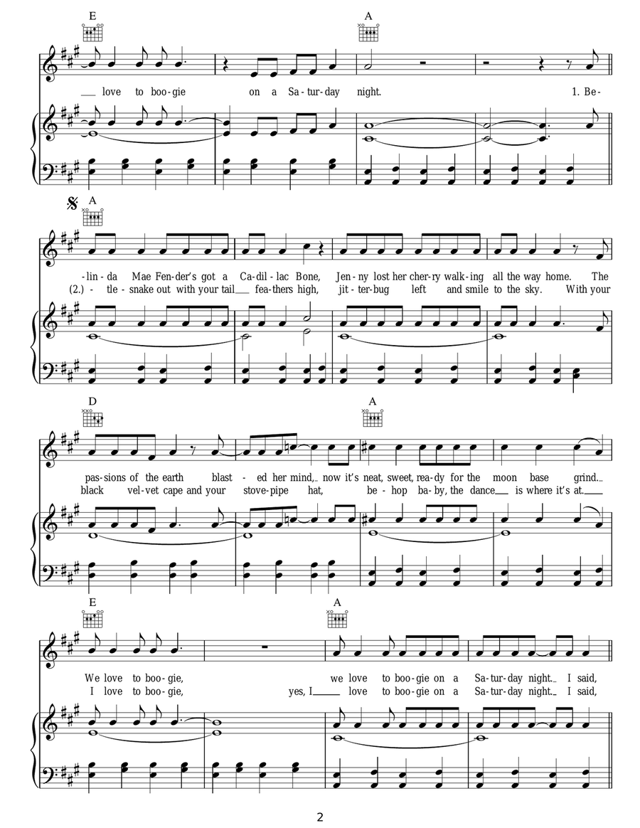 I Love To Boogie Guitar scores gallery preview page 2