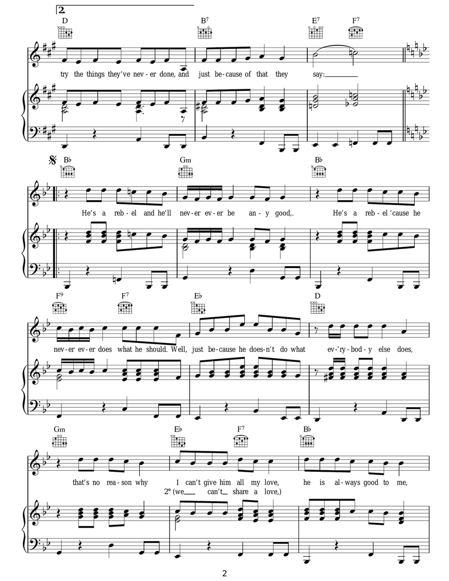 He's A Rebel He's A Rebel Acoustic Guitar scores gallery preview page 2