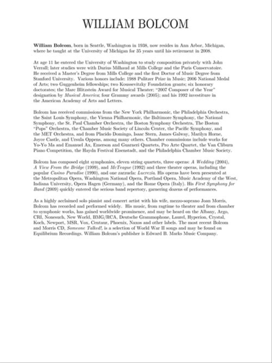William Bolcom: Theatrical Songs Medium Voice scores gallery preview page 2
