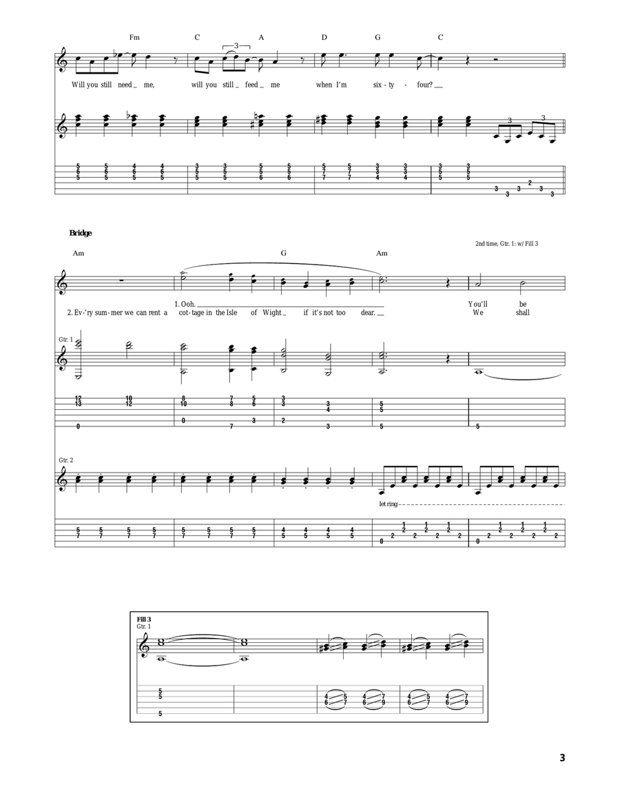 When I'm Sixty-Four Acoustic Guitar scores gallery preview page 3