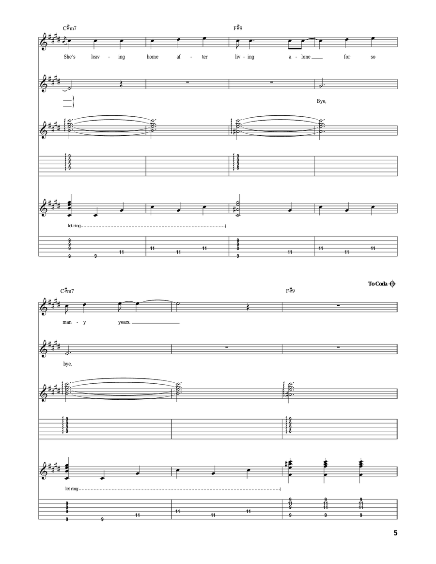 She's Leaving Home She's Leaving Home Acoustic Guitar scores gallery preview page 5