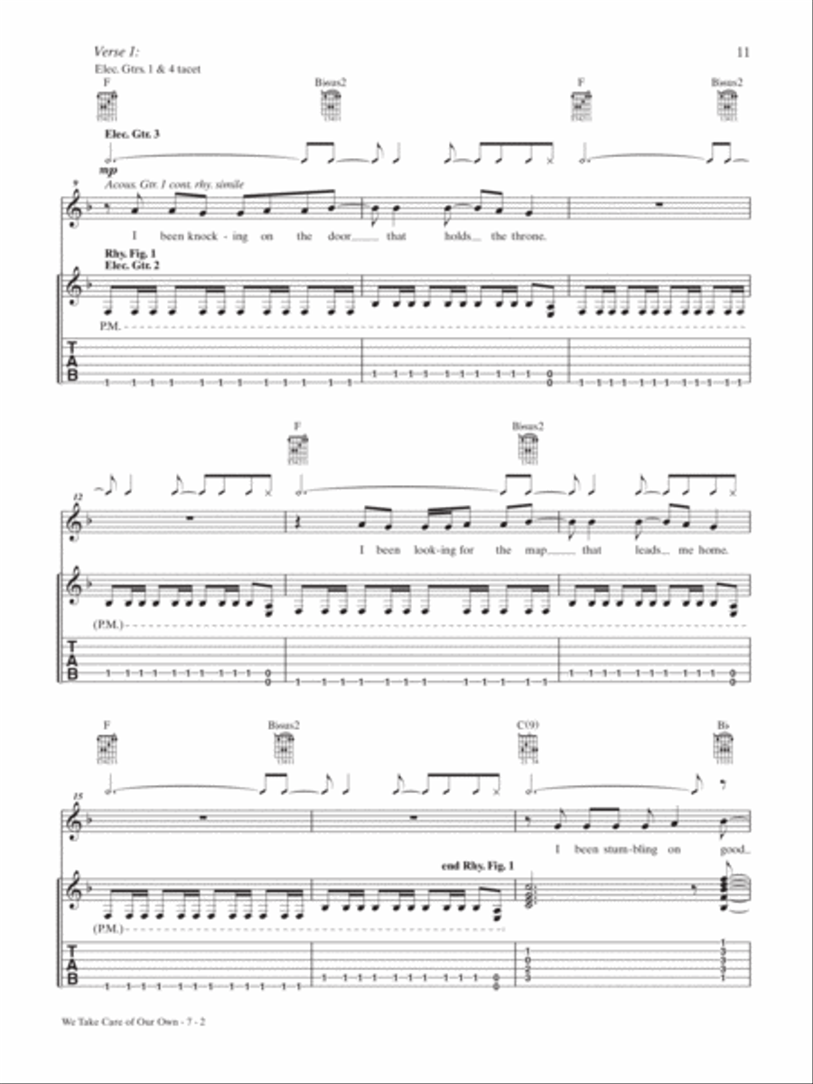 We Take Care of Our Own Guitar Tablature scores gallery preview page 2