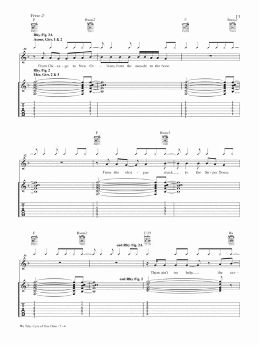 We Take Care of Our Own Guitar Tablature scores gallery preview page 4