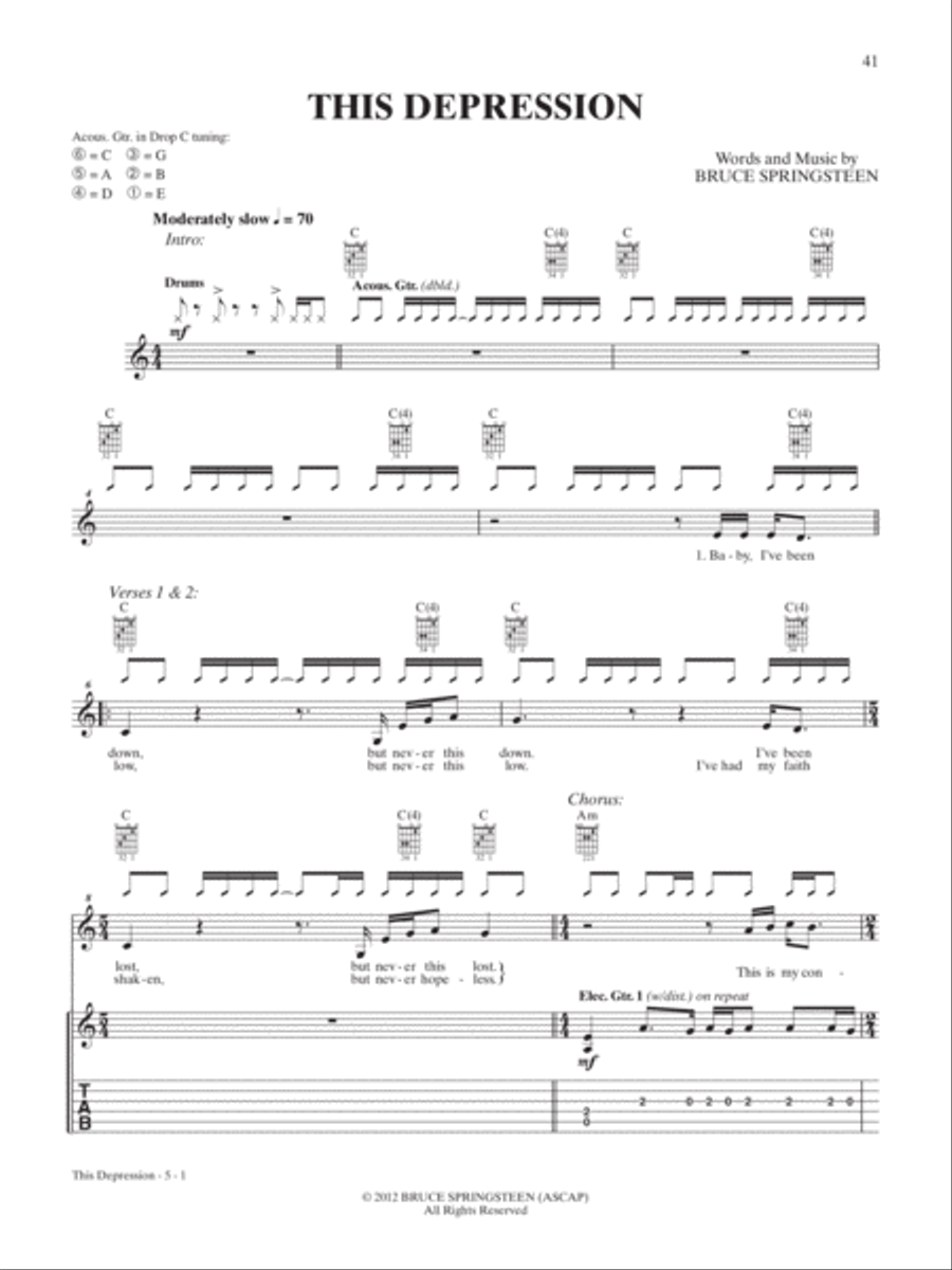 This Depression Guitar Tablature scores gallery preview page 1