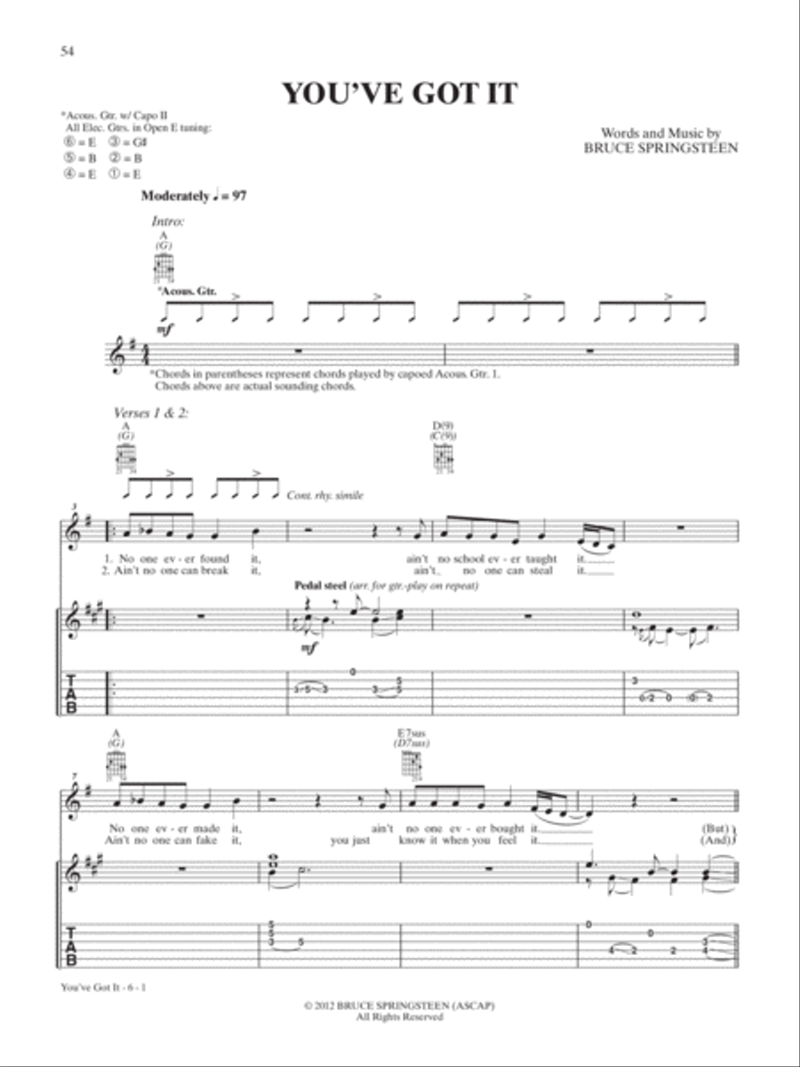 You've Got it Guitar Tablature scores gallery preview page 1