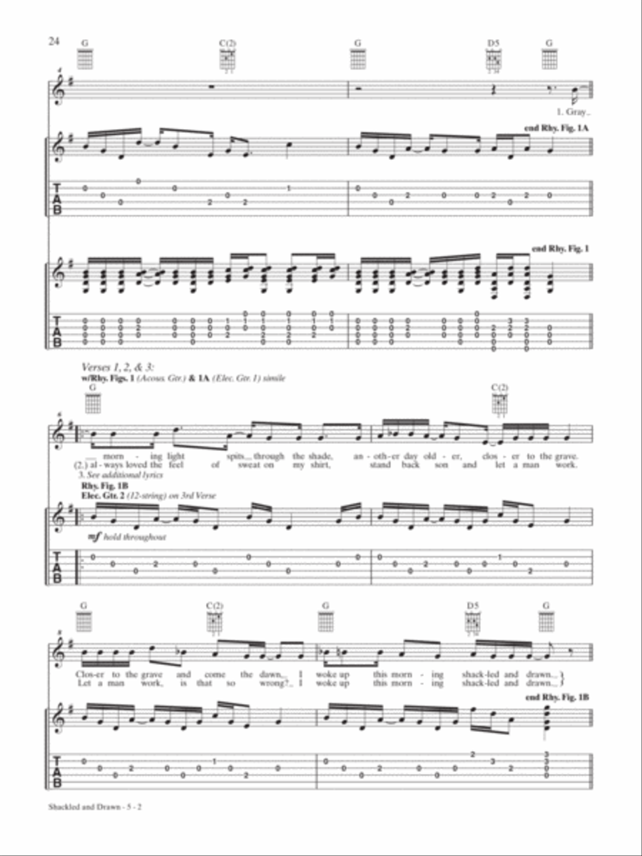 Shackled and Drawn Guitar Tablature scores gallery preview page 2
