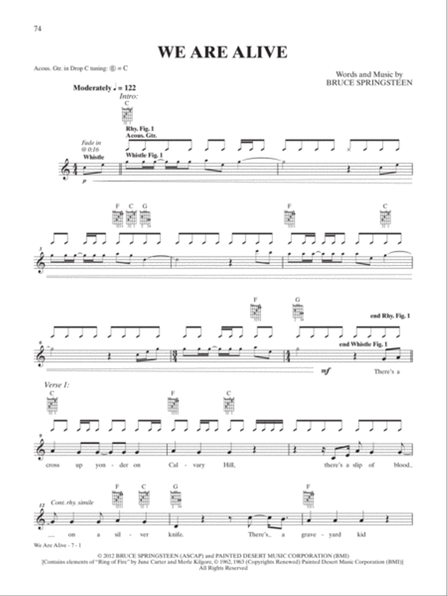 We Are Alive Guitar Tablature scores gallery preview page 1