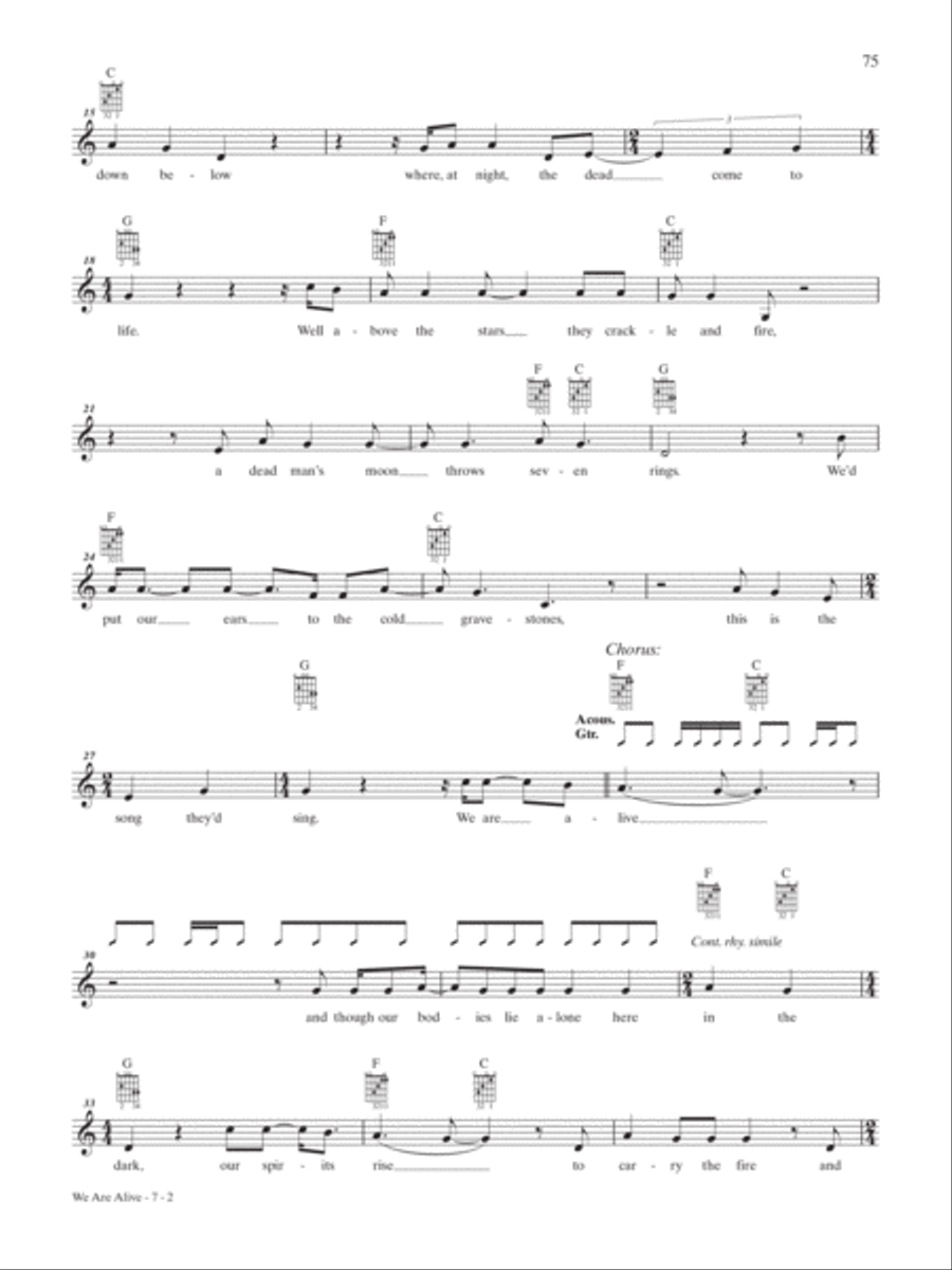 We Are Alive Guitar Tablature scores gallery preview page 2