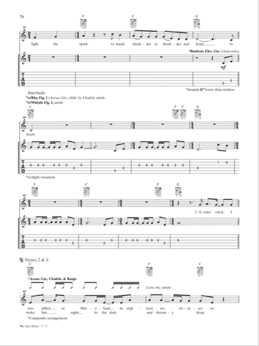 We Are Alive Guitar Tablature scores gallery preview page 3