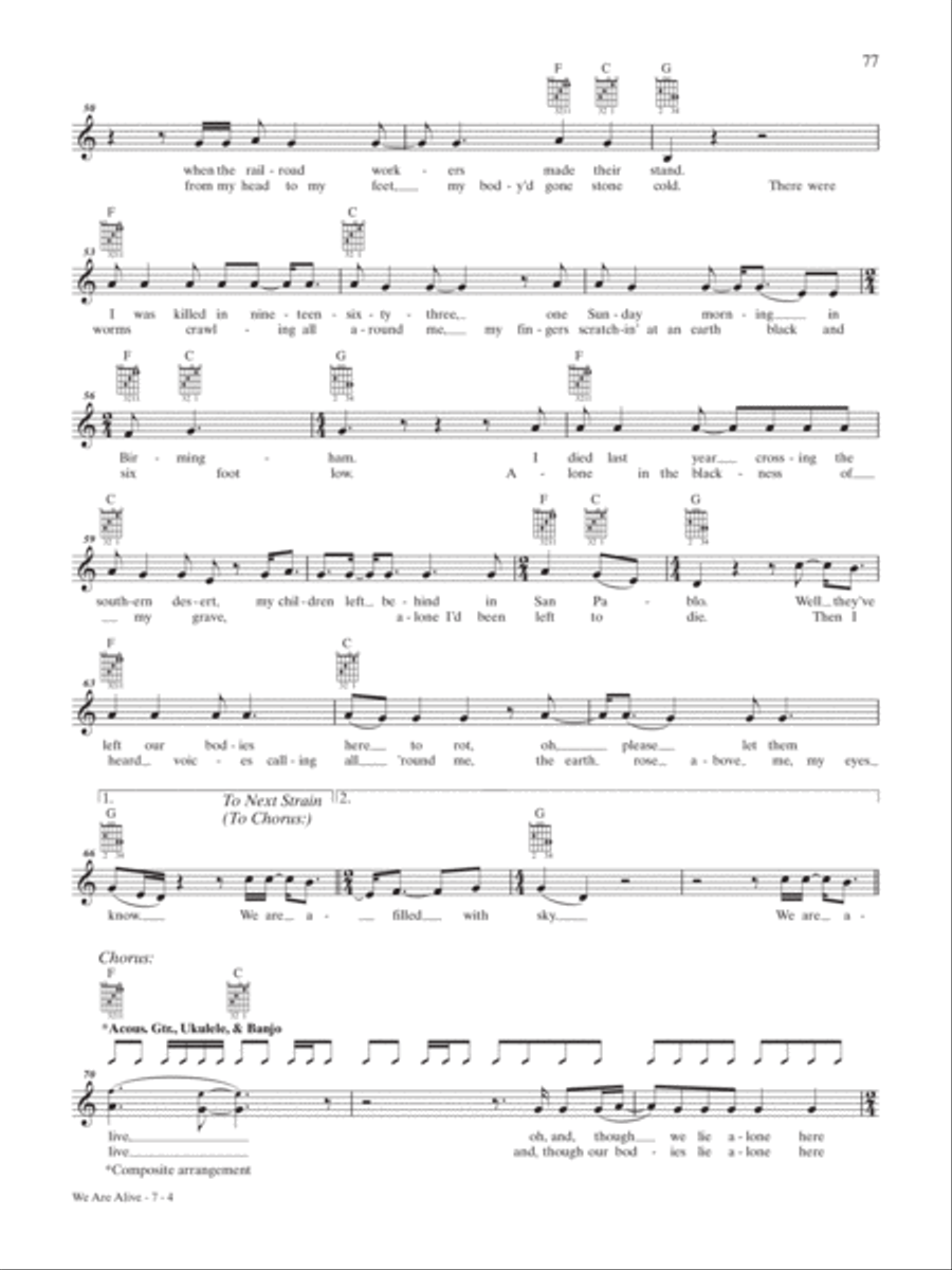We Are Alive Guitar Tablature scores gallery preview page 4