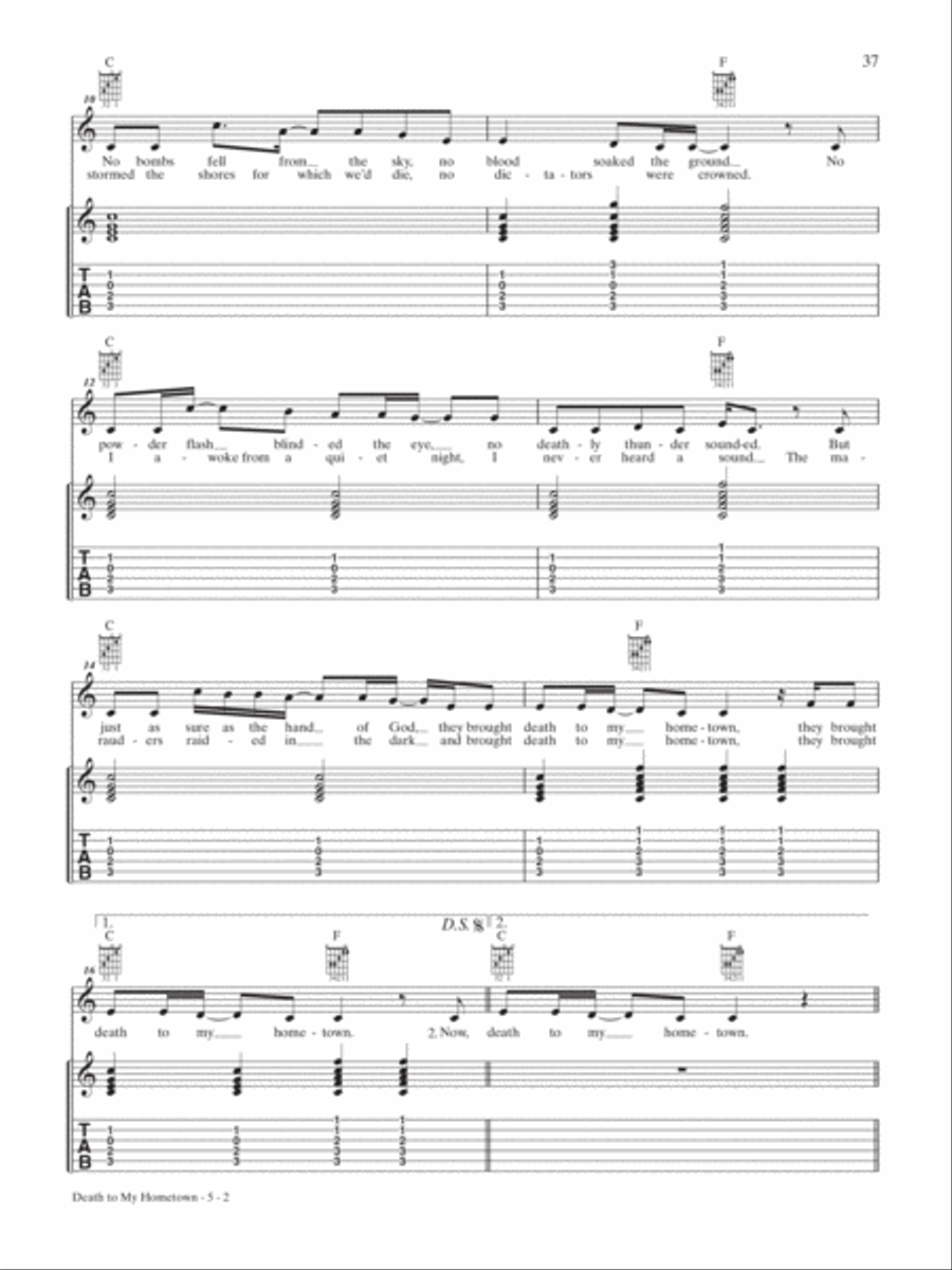 Death to My Hometown Guitar Tablature scores gallery preview page 2