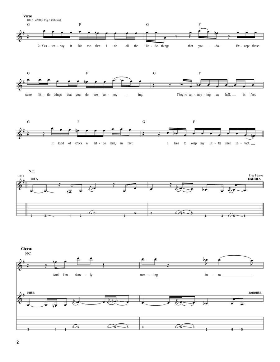I'm Slowly Turning Into You Acoustic Guitar scores gallery preview page 2