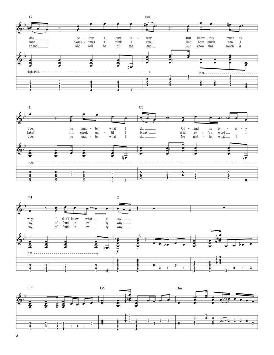 Offend In Every Way Acoustic Guitar scores gallery preview page 2