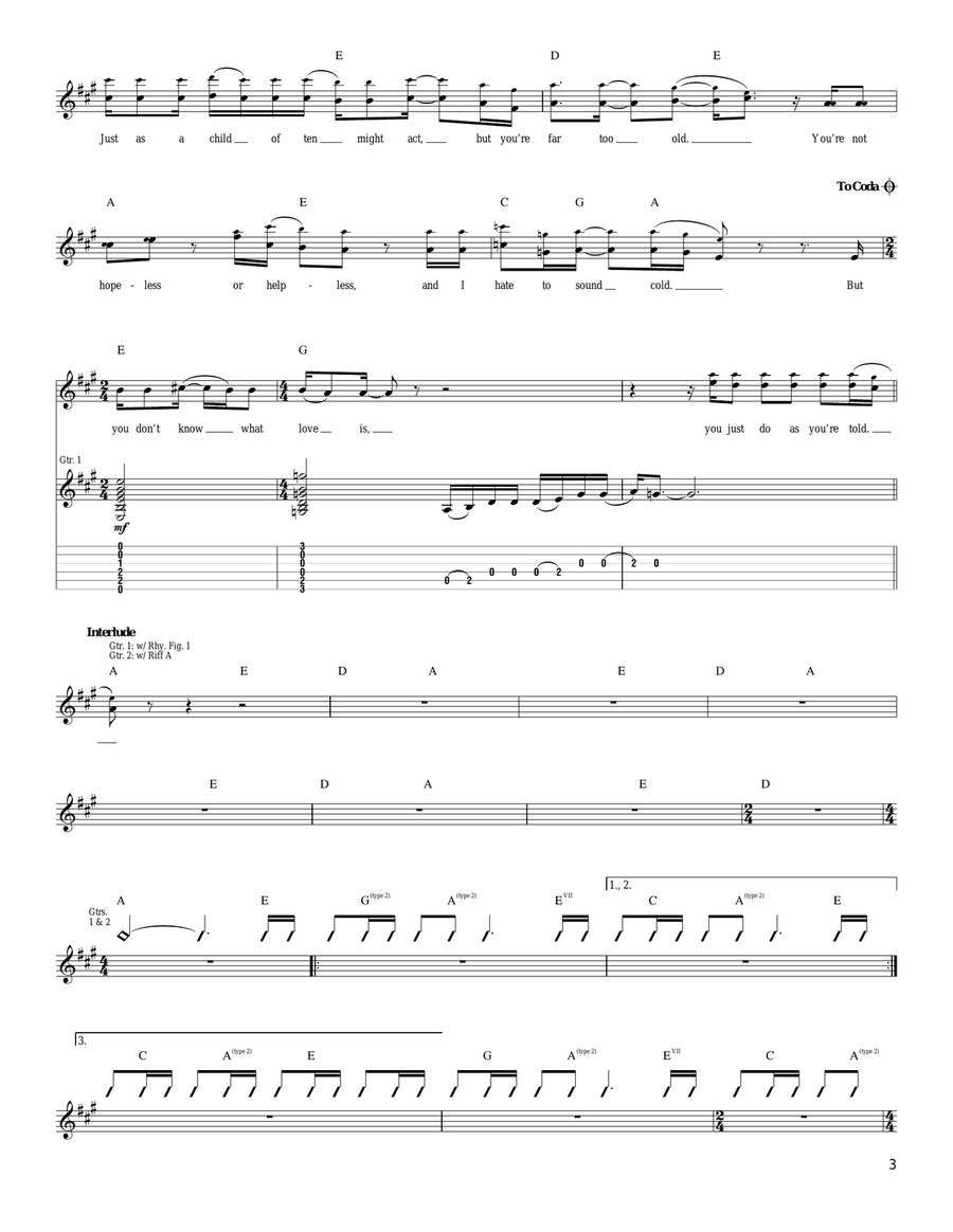 You Don't Know What Love Is (You Just Do As You're Told) Acoustic Guitar scores gallery preview page 3