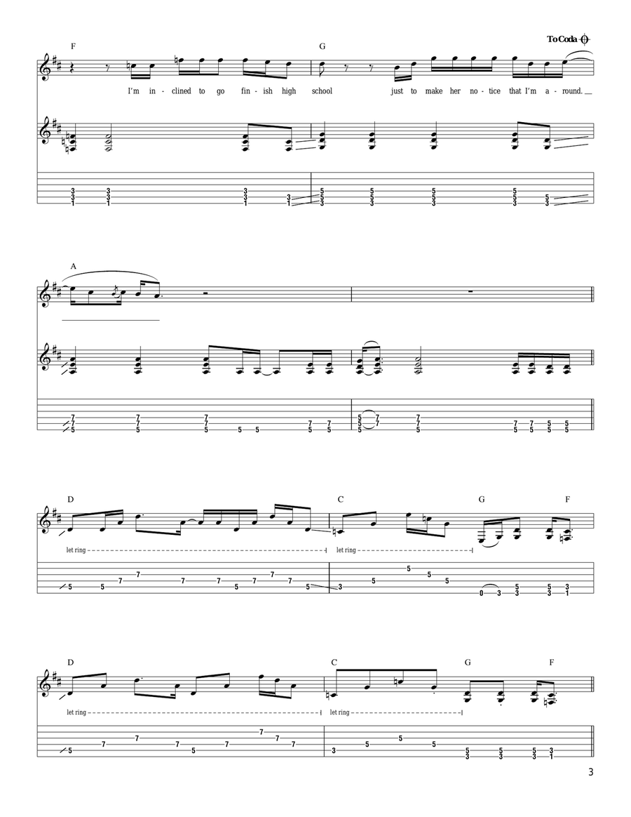 I Want To Be The Boy To Warm Your Mother's Heart Acoustic Guitar scores gallery preview page 3
