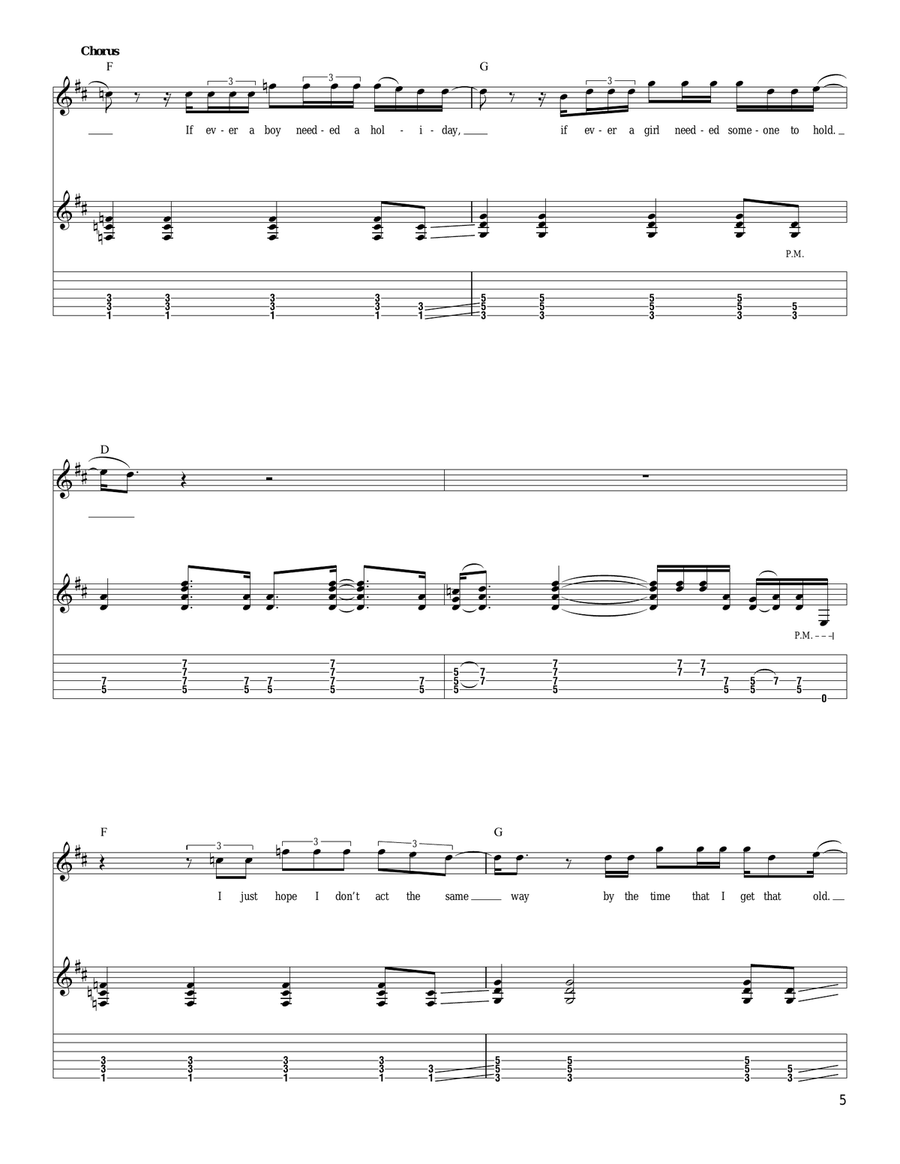 I Want To Be The Boy To Warm Your Mother's Heart Acoustic Guitar scores gallery preview page 5