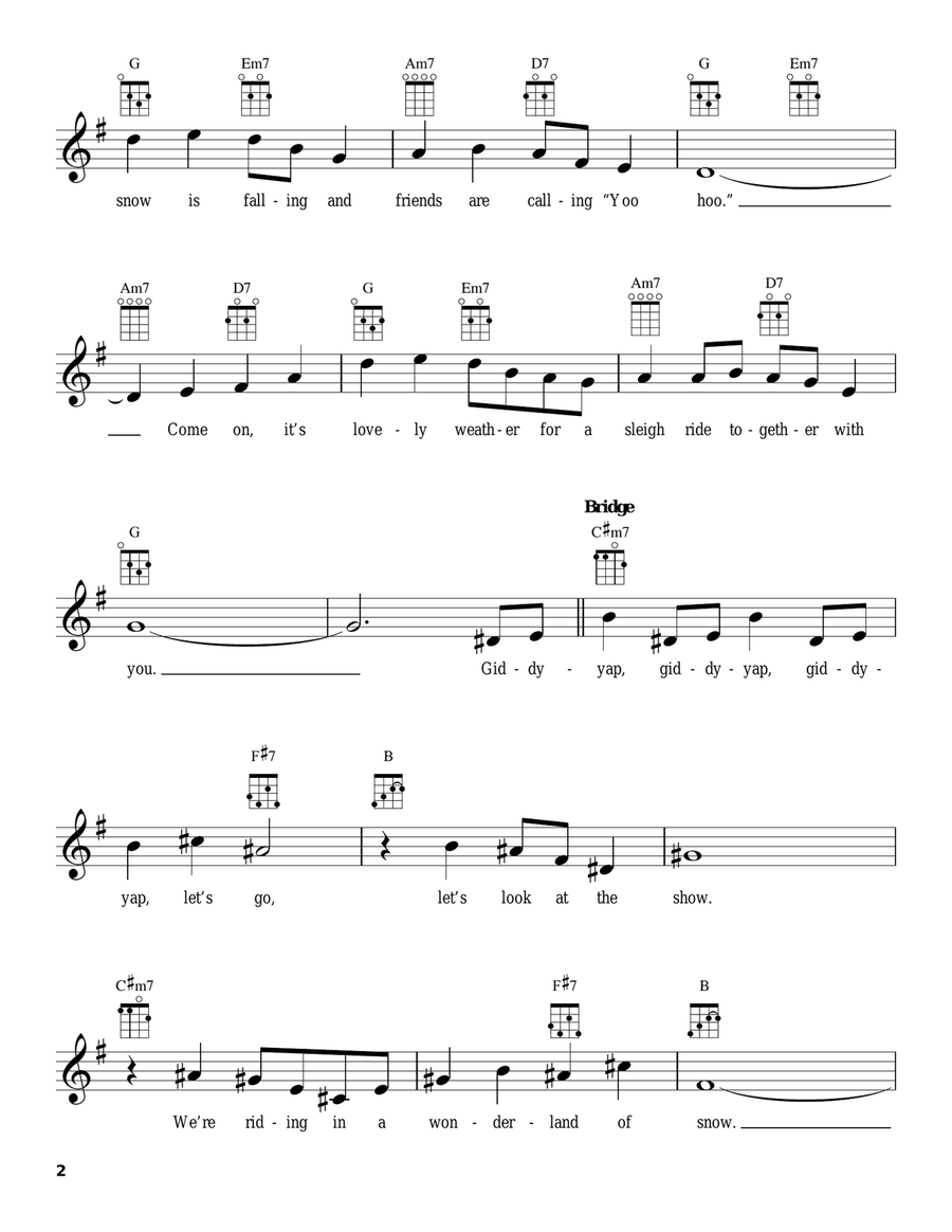 Sleigh Ride Sleigh Ride Ukulele scores gallery preview page 2