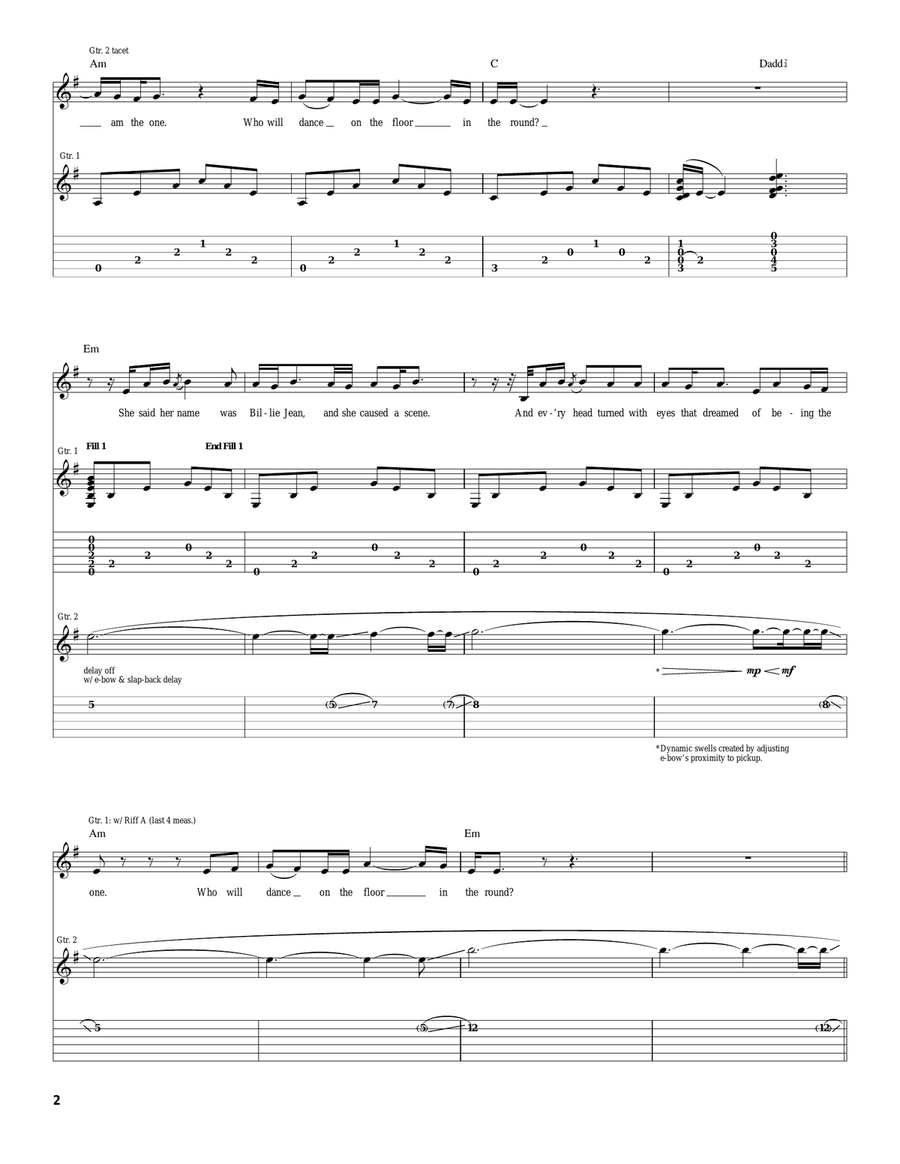 Billie Jean Billie Jean Acoustic Guitar scores gallery preview page 2