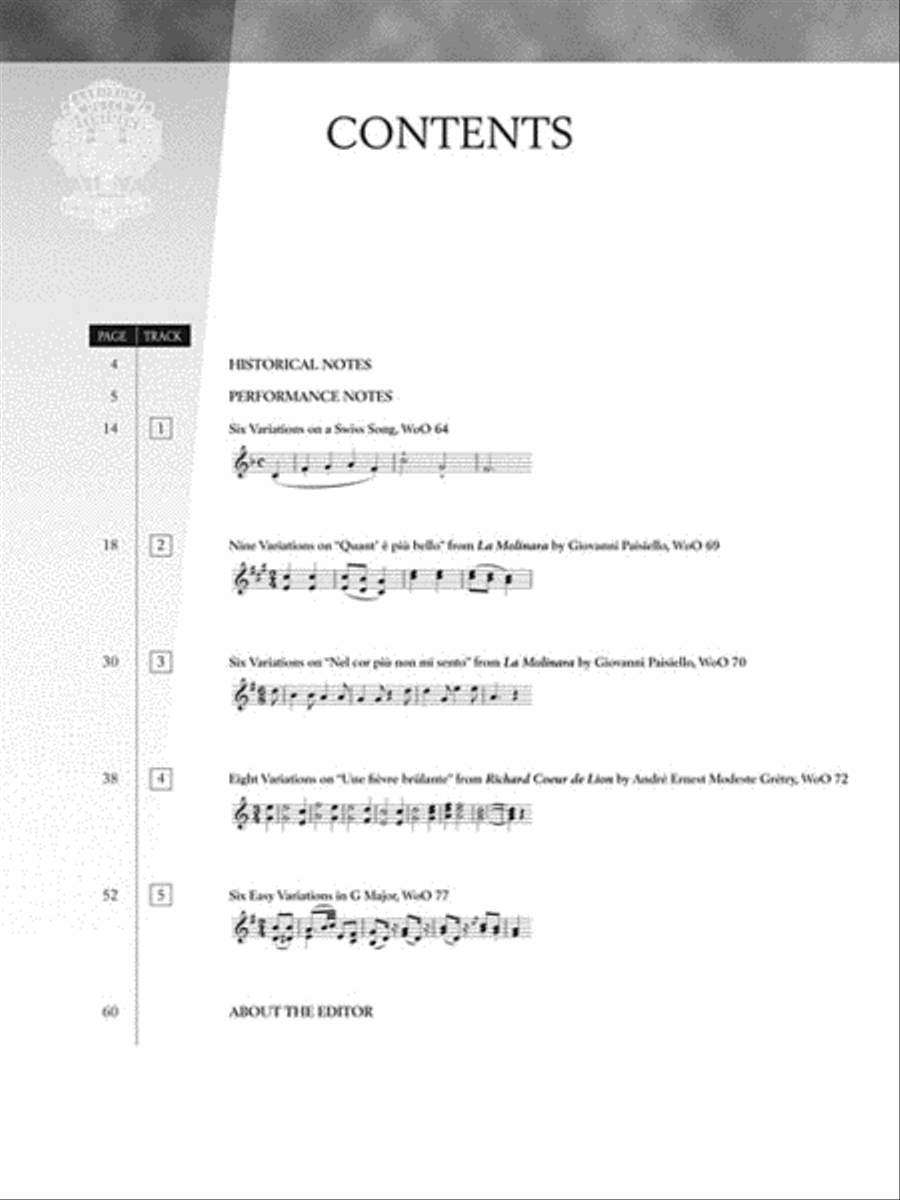 Ludwig van Beethoven – Easier Piano Variations Piano Solo scores gallery preview page 3
