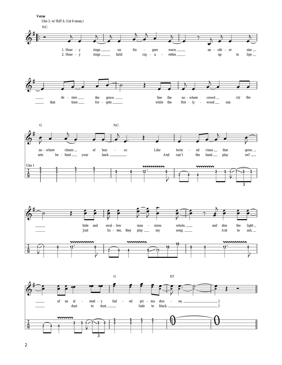 The Memory Remains Ukulele scores gallery preview page 2