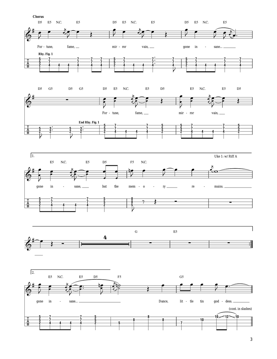 The Memory Remains Ukulele scores gallery preview page 3