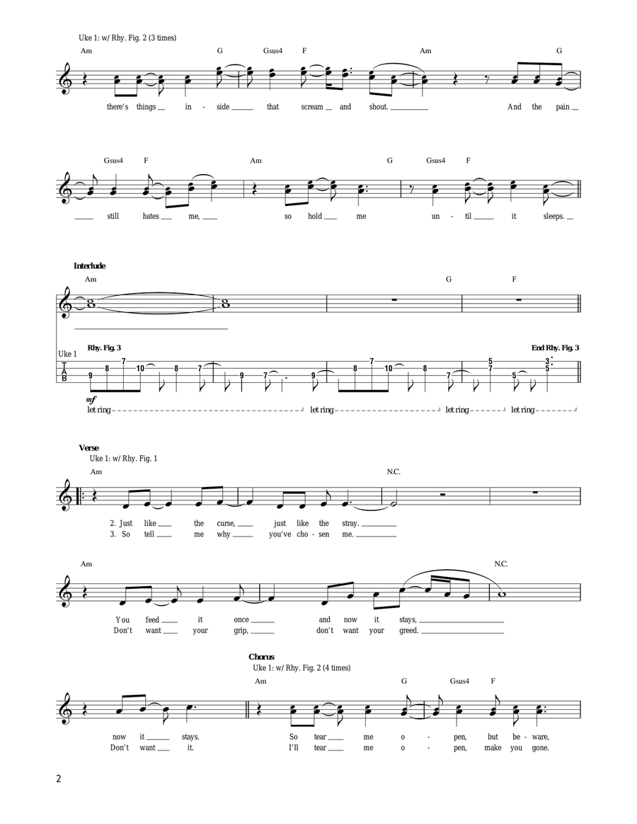Until It Sleeps Until It Sleeps Ukulele scores gallery preview page 2