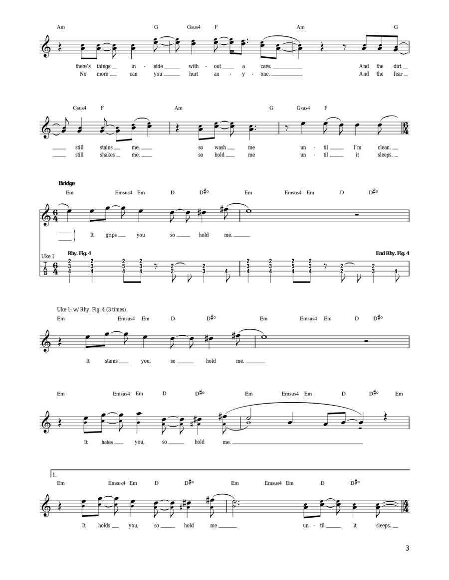 Until It Sleeps Until It Sleeps Ukulele scores gallery preview page 3