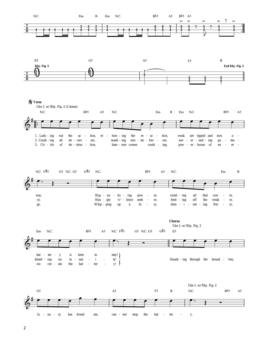 Battery Battery Ukulele scores gallery preview page 2