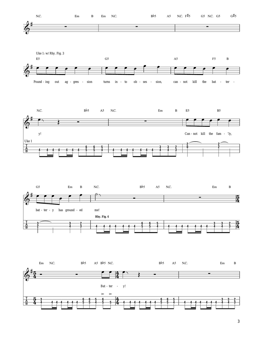 Battery Battery Ukulele scores gallery preview page 3