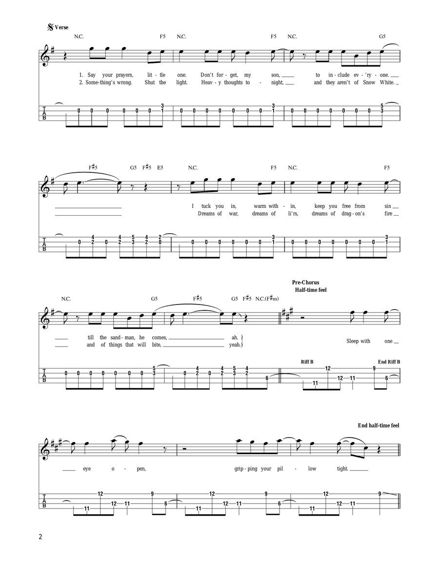 Enter Sandman Enter Sandman Ukulele scores gallery preview page 2