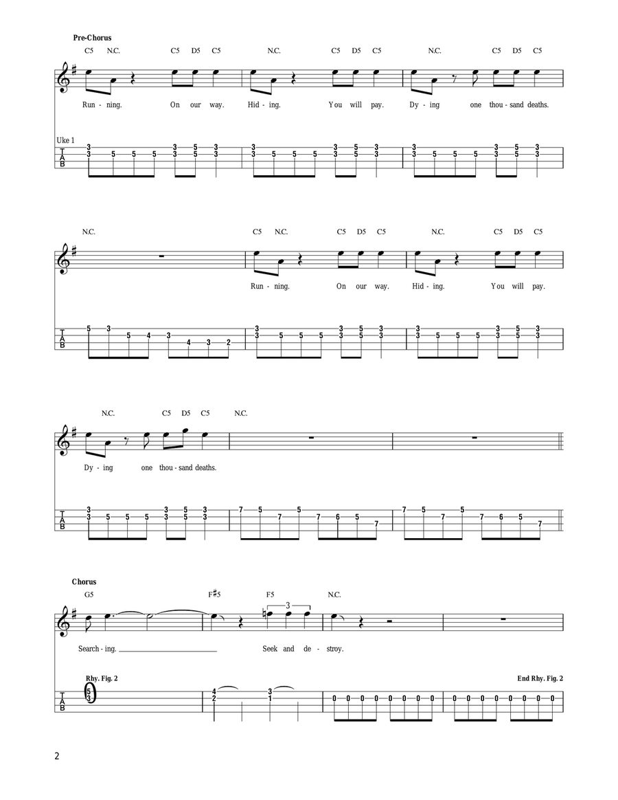 Seek & Destroy Seek & Destroy Ukulele scores gallery preview page 2