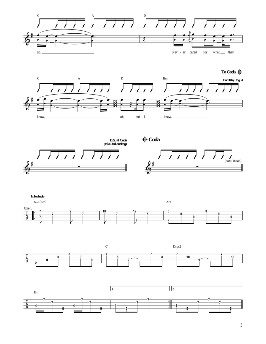 Nothing Else Matters Ukulele scores gallery preview page 3
