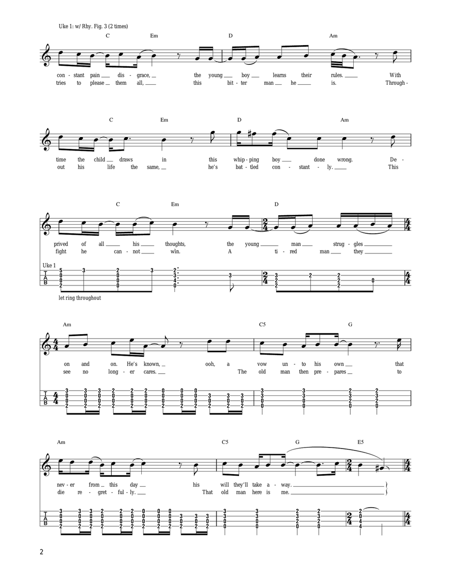 The Unforgiven Ukulele scores gallery preview page 2