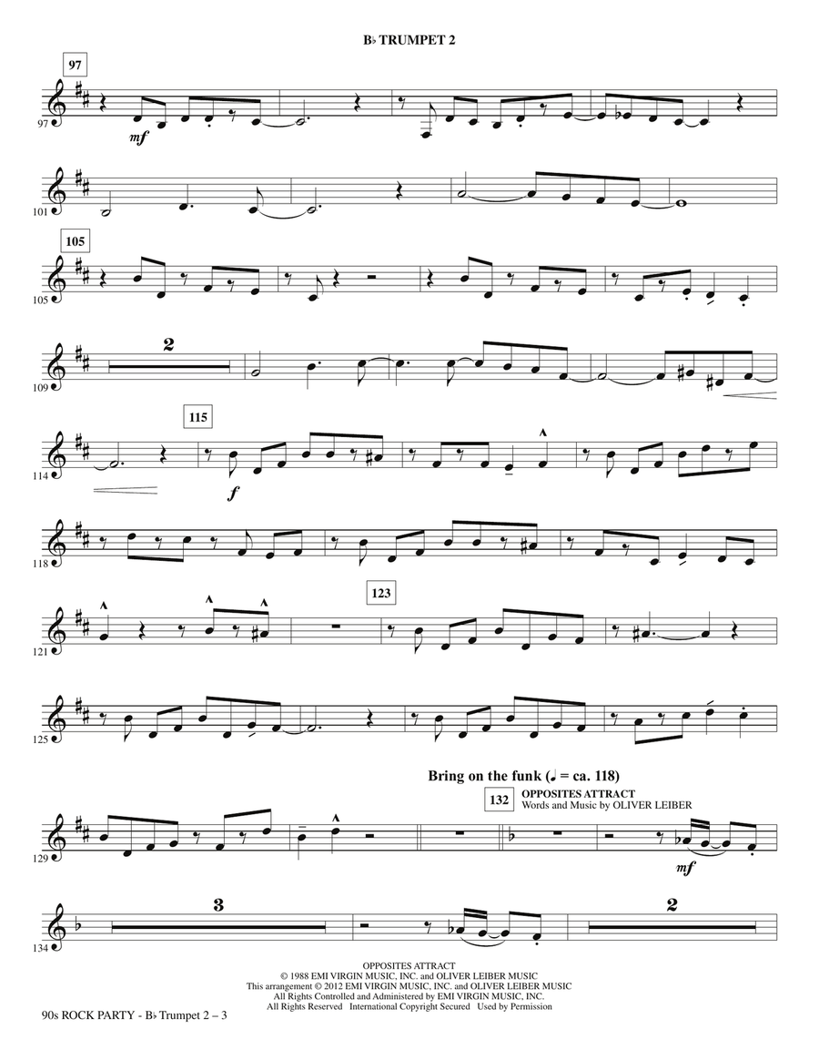 90s Rock Party (Medley) - Bb Trumpet 2 Choir scores gallery preview page 3