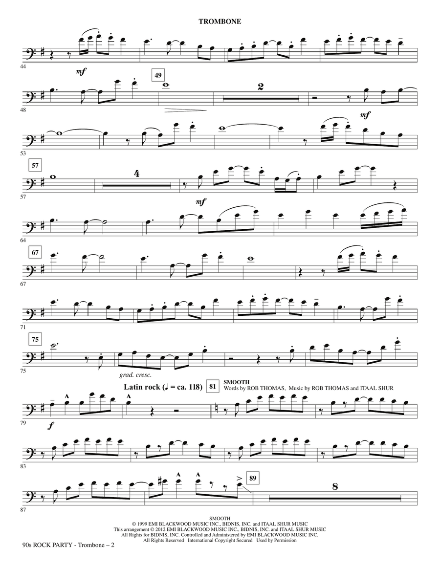 90s Rock Party (Medley) - Trombone by Kirby Shaw Choir - Digital Sheet Music page 2