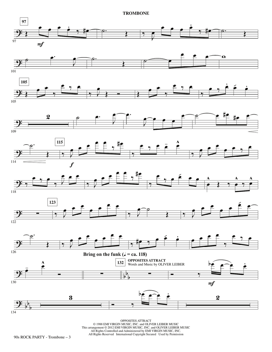 90s Rock Party (Medley) - Trombone by Kirby Shaw Choir - Digital Sheet Music page 3